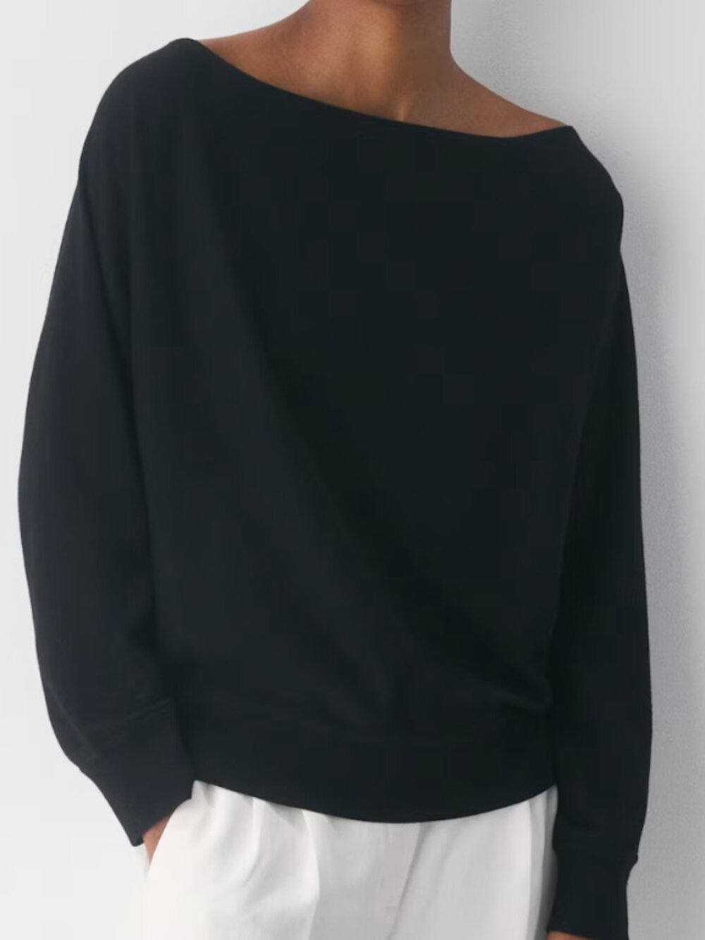 Aritzia Babaton Inspiration Off The Shoulder Black Sweater - Size XL